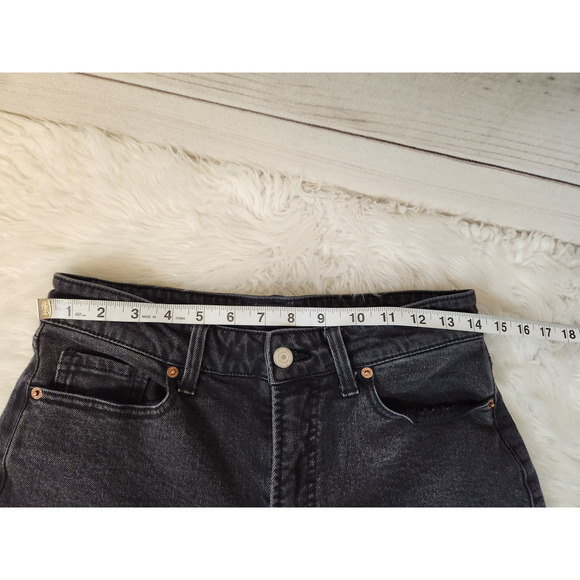 Old Navy Women's Black Stretch Solid High Rise Raw Hem Straight Leg Jeans Size 8 - Picture 5 of 7